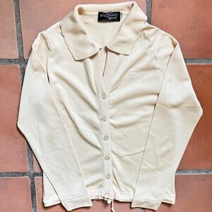 Vtg Givenchy Sport Butter Yellow Cardigan Sweater 34 XS S